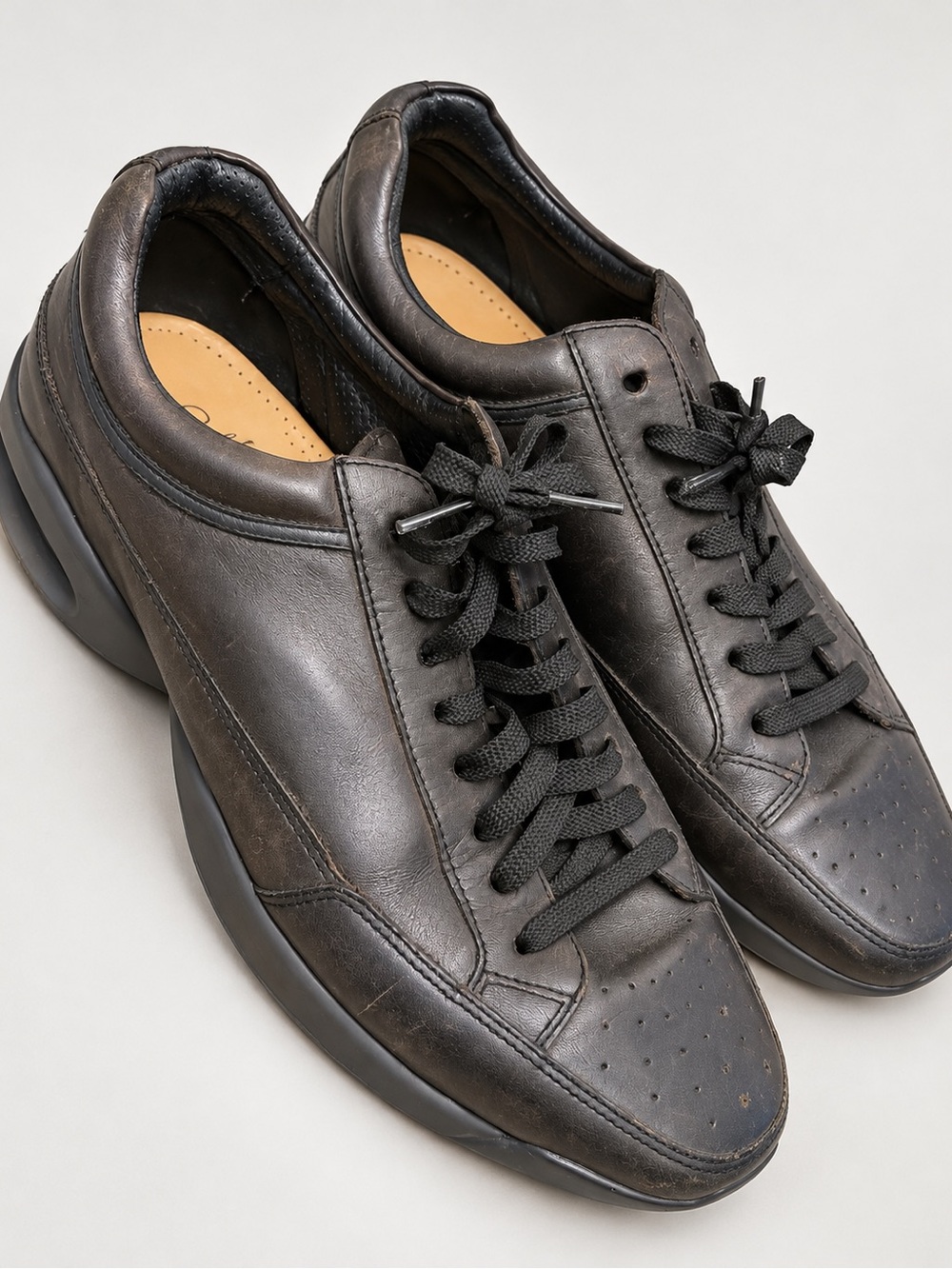 Cole Haan Nike Men's Dark Brown Leather Lace-Up Sneakers